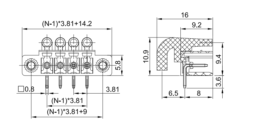 KMYE450D381NP Pluggable Terminal Block (Receptacle)